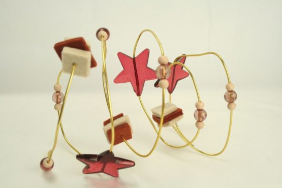 Aludraht-Girlande rot-braun, 150 cm - dekoaccessoires, weihnachten-dekoaccessoires